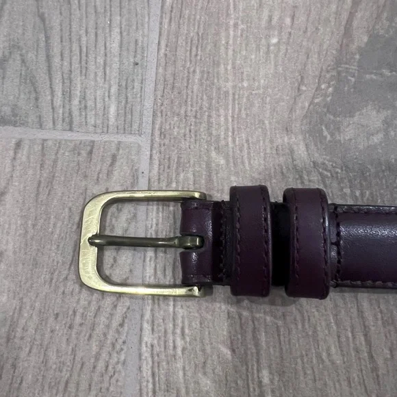 COACH 5700 Leather Dress Belt Burgundy Brown Burnished Cowhide Men's Sz 40 Brass COACH 5700 Leather Dress Belt Burgundy Brown Burnished Cowhide Men's Sz 40 Brass